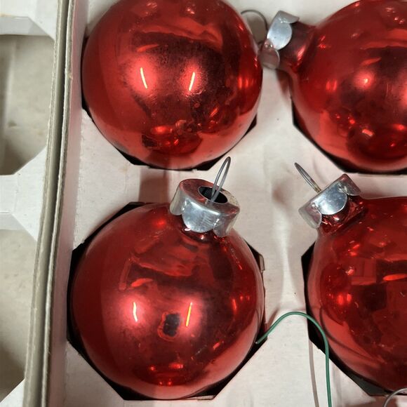 Lot Of 22 VTG Pyramid Rauch Glass 1.75" Christmas‎ Ornament Red - Picture 3 of 7